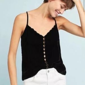 Maeve Pleated Cami Tank Blouse Velvet